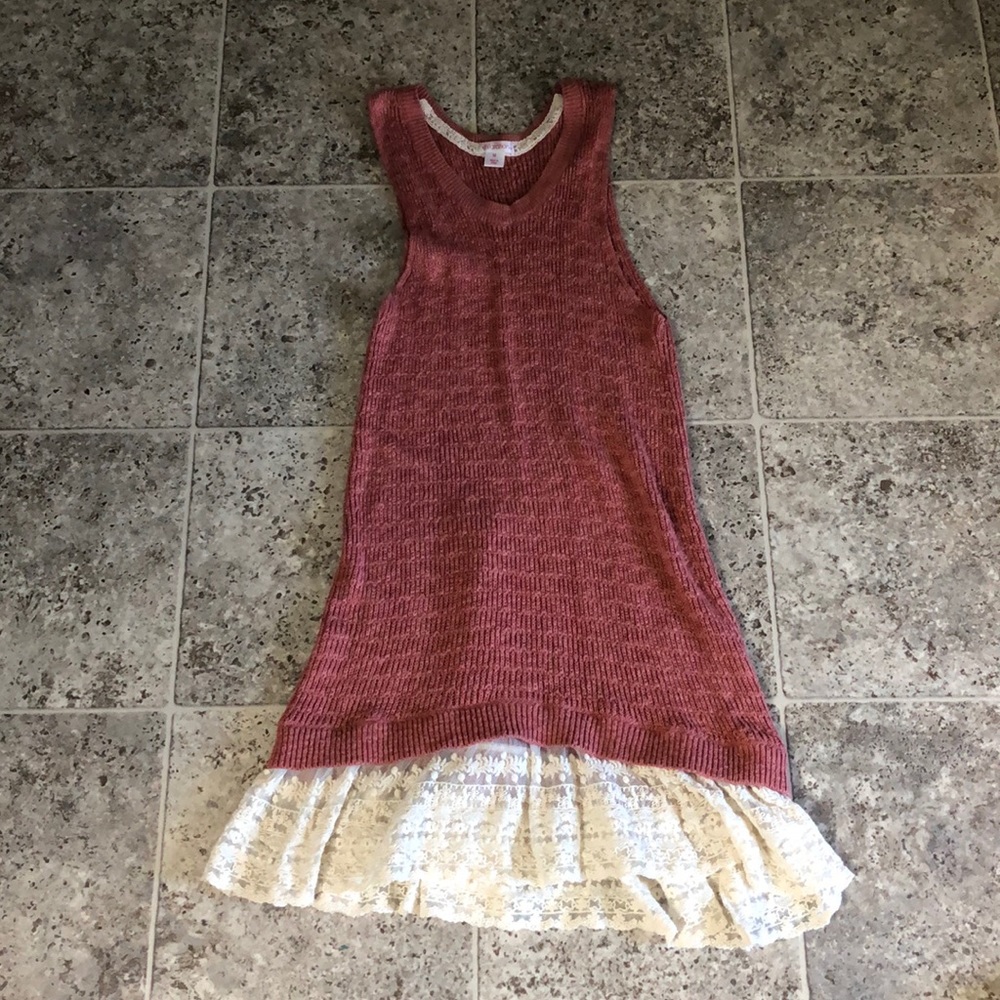 Sweater tunic dress no sleeve
